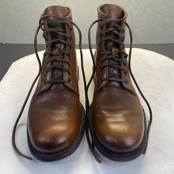 Frye Tyler Lace Up Cognac Leather Boots - Women’s Size 9D (3486070-COG) - Picture 13 of 15